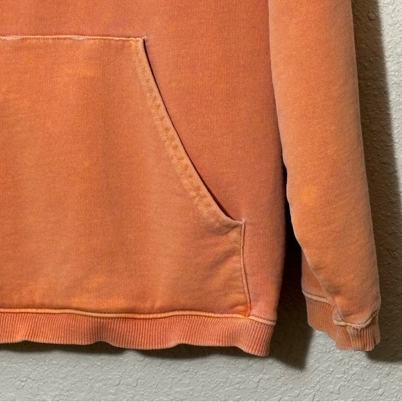 Life Is Good stone washed orange distressed pullover hoodie. Men’s Small - Picture 7 of 9